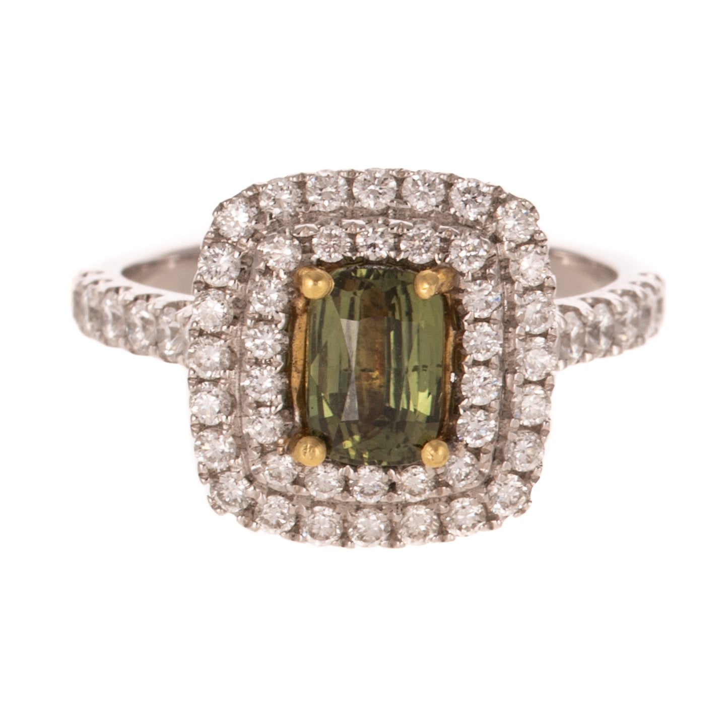 A GIA 1.10 cts Sapphire & Diamond Ring in 18K