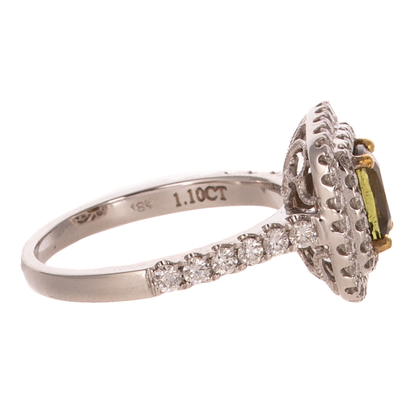 A GIA 1.10 cts Sapphire & Diamond Ring in 18K