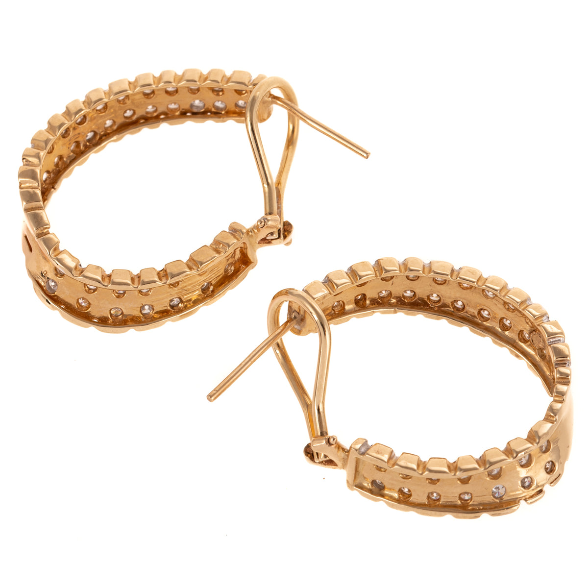 A Pair of Diamond Inside Out Hoops in 14K