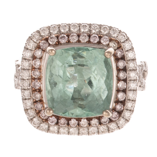 A 5.39 ct GIA Paraíba Tourmaline & Diamond Ring in 18K