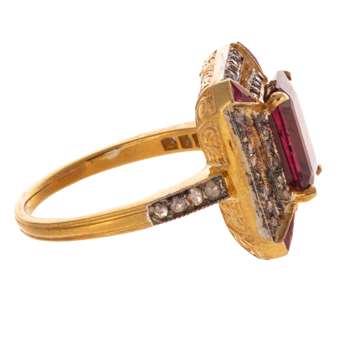 A Rubellite Tourmaline & Diamond Ring