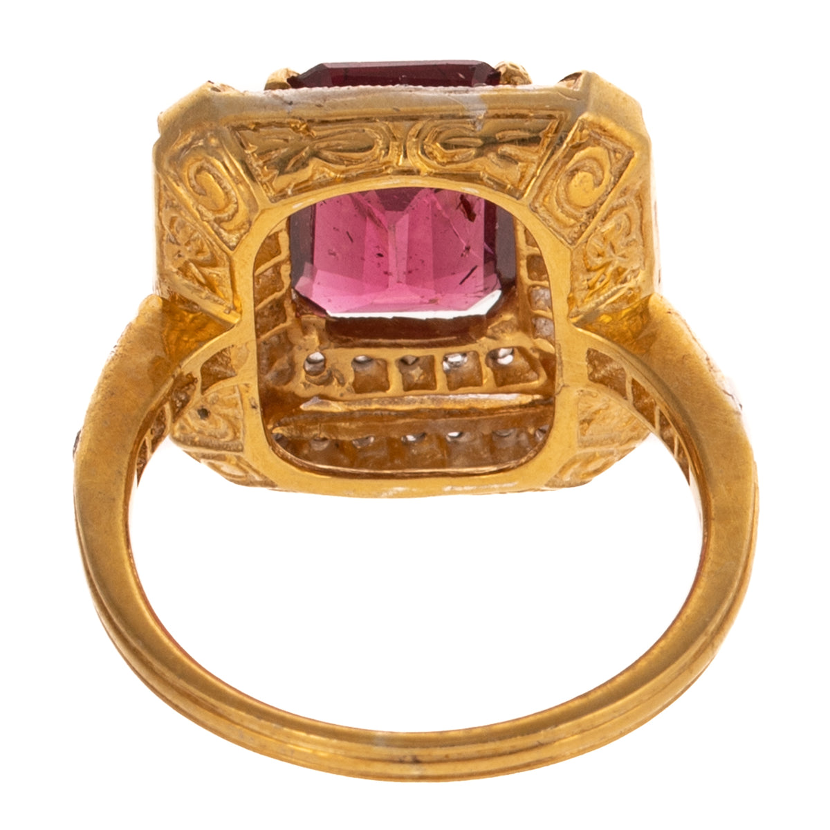 A Rubellite Tourmaline & Diamond Ring