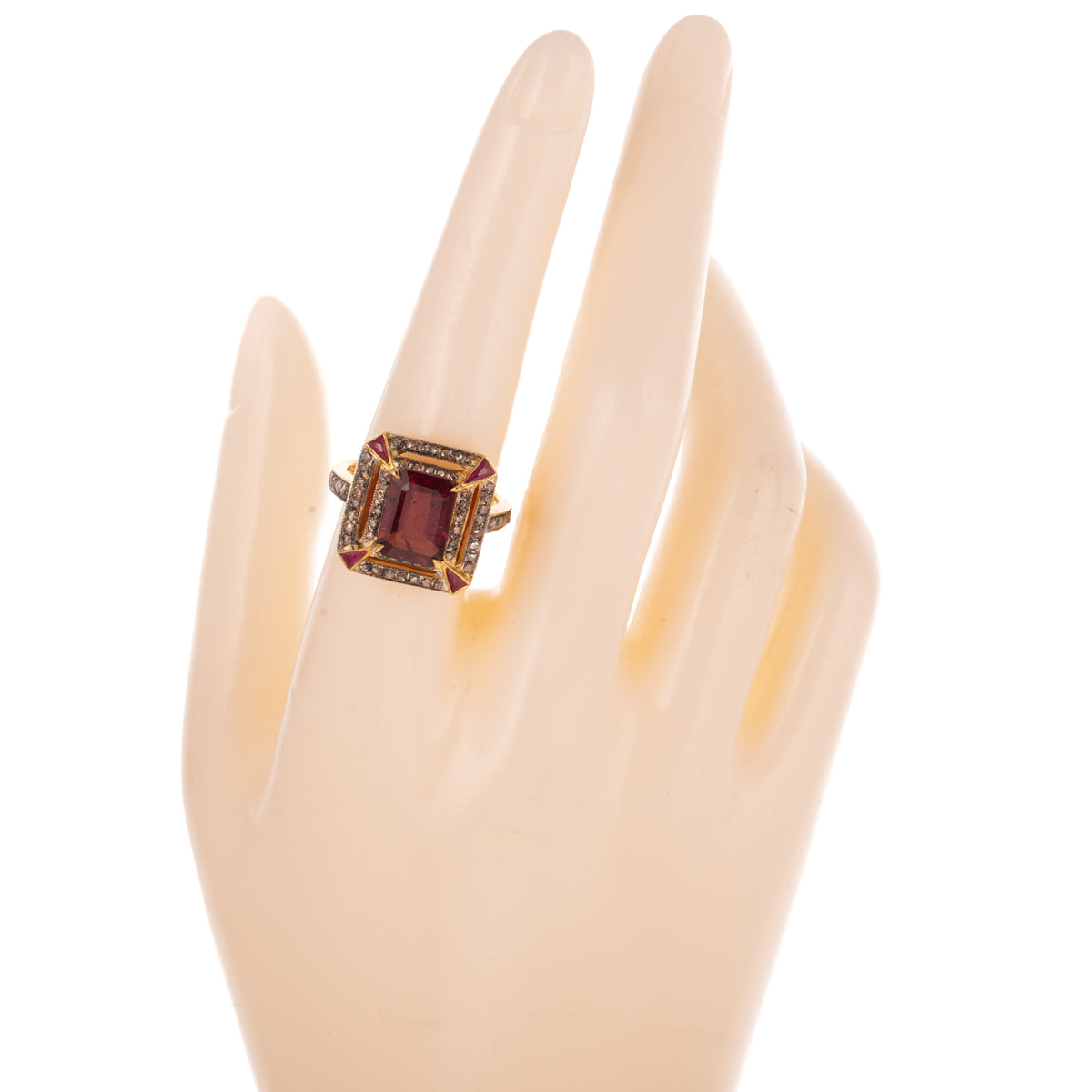 A Rubellite Tourmaline & Diamond Ring