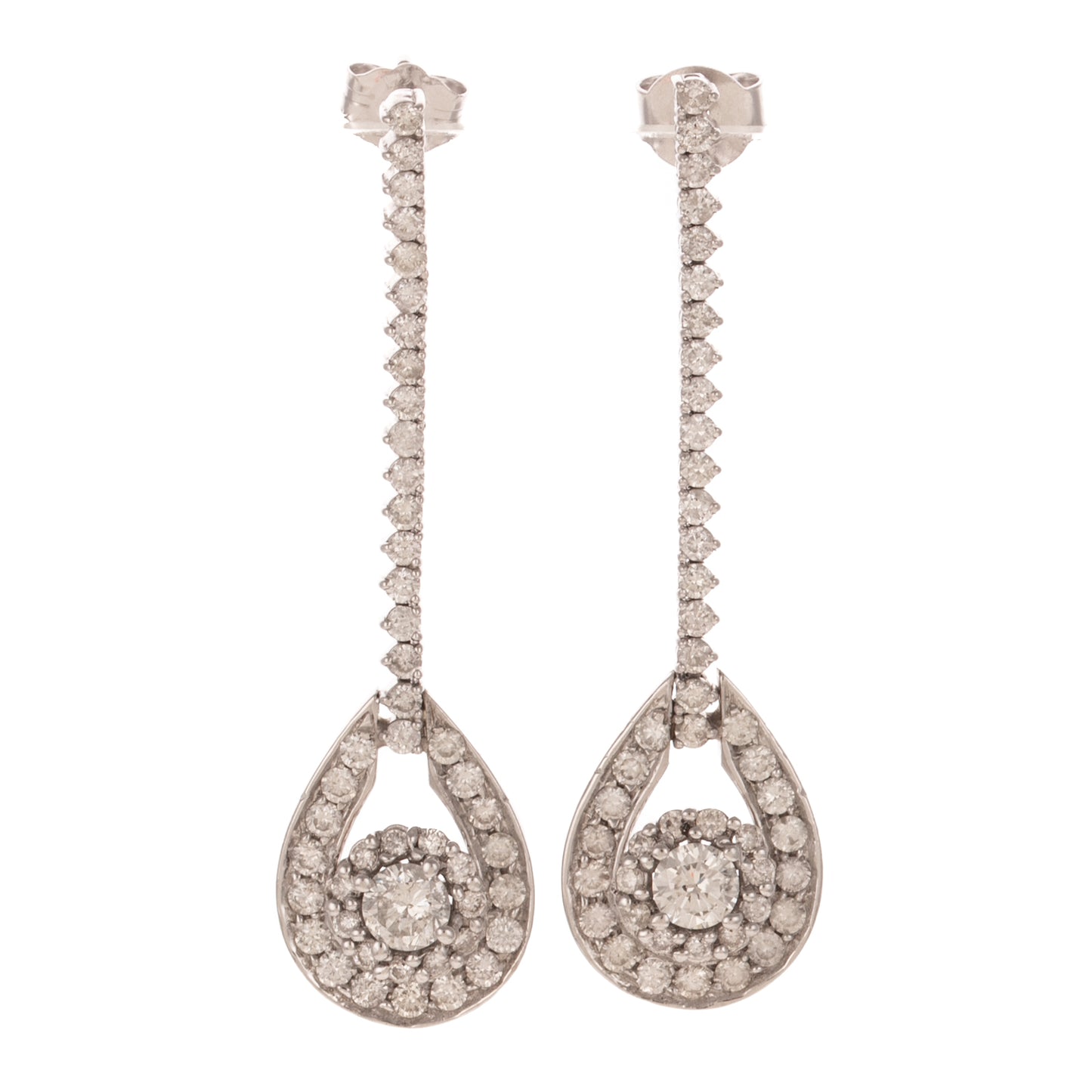 A Pair of Diamond Drop Earrings in 14K
