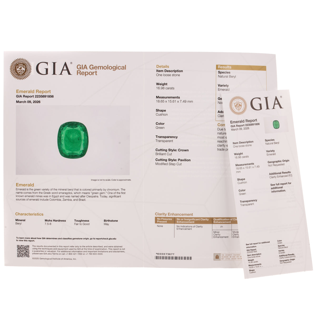A GIA 16.98 ct Emerald & Diamond Ring in 18K
