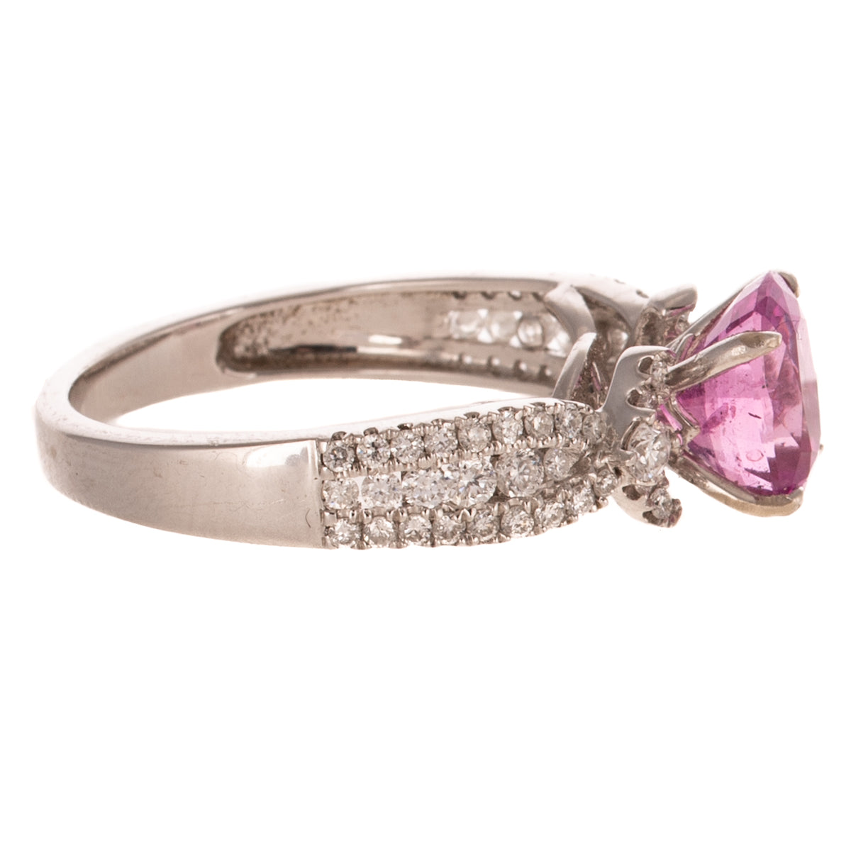 A Vivid Pink Sapphire & Diamond Ring in 18K