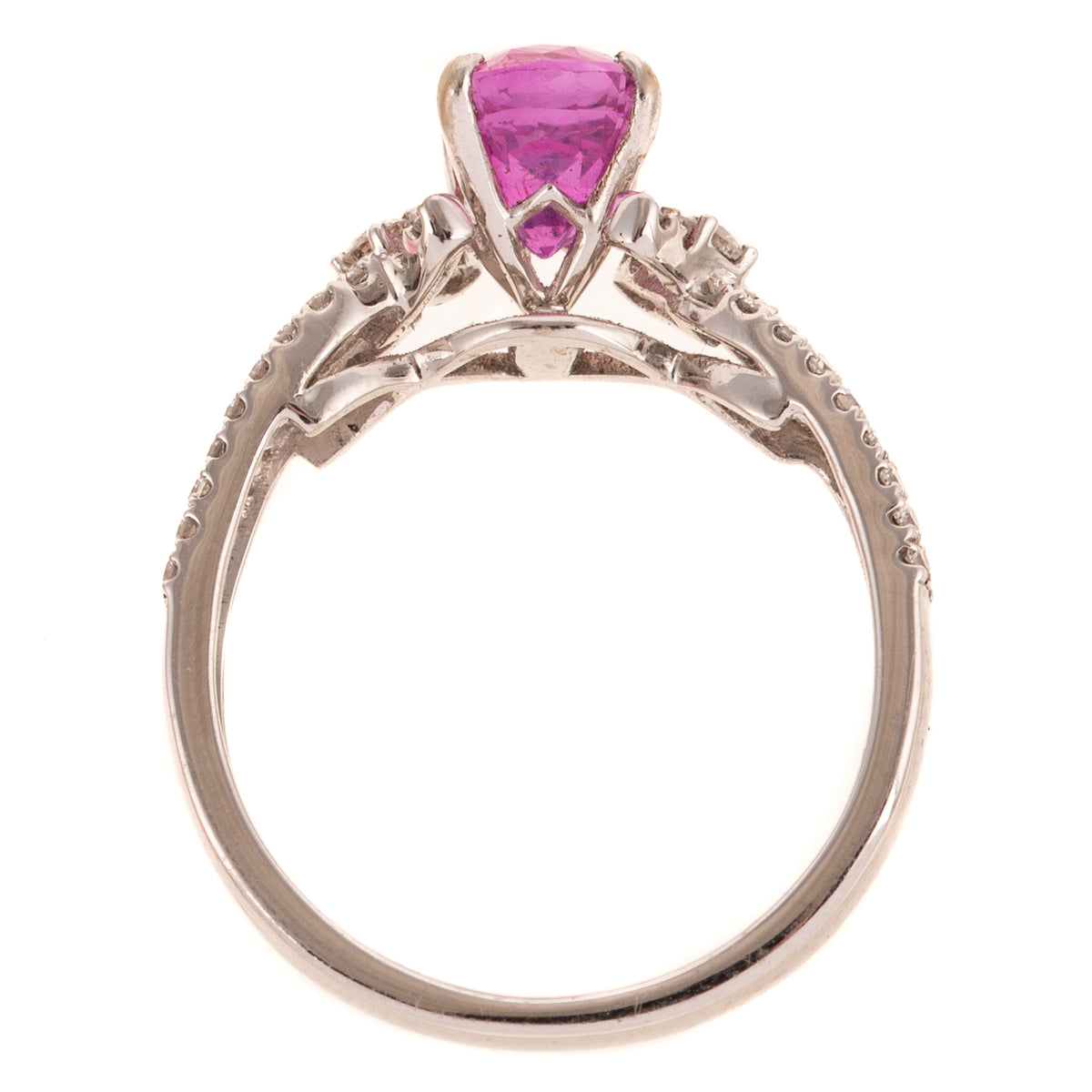 A Vivid Pink Sapphire & Diamond Ring in 18K