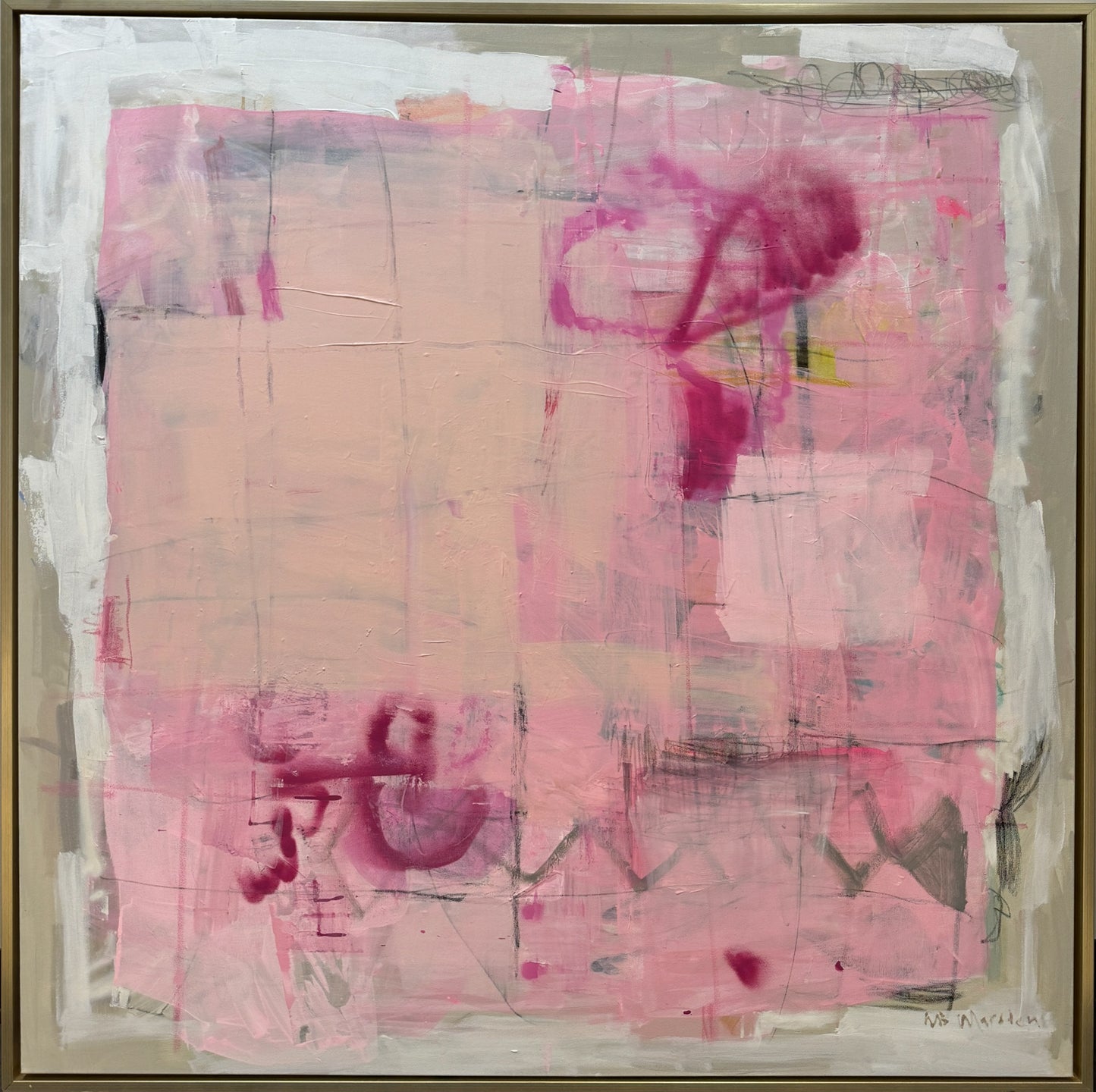 3. "Big Pink," mixed media