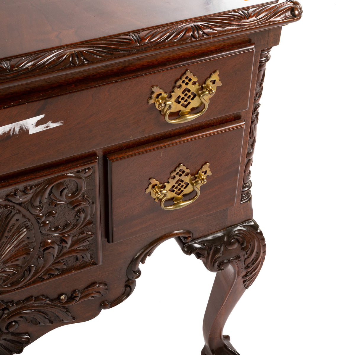 Chippendale Style Carved Mahogany Lowboy